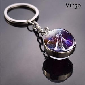 <span class=keywords><strong>Zodiac</strong></span> 12 Virgo porte-clés en verre porte-clés lunettes <span class=keywords><strong>Zodiac</strong></span> 12 Constellation Glow In The Dark Creative Galaxy porte-clés - Product Image 2
