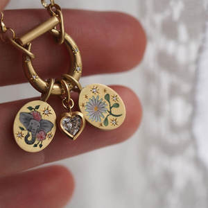 Colliers en acier inoxydable 316L sur mesure, plaqués or 14K et 18K PVD, bijoux fins, pendentifs à clip en zircon pour femmes - Product Image 1