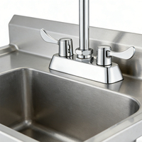 Robinet d'évier de cuisine chaud/froid à col de cygne pivotant de 8 pouces, finition polie, à prix réduit, avec poignée en alliage de zinc et cartouche en laiton céramique
