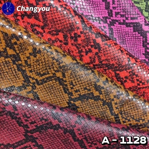 A-1128 Eco-friendly Brilhante <span class=keywords><strong>PU</strong></span> Couro Sintético Luxo Snakeskin Padrão Falso Couro <span class=keywords><strong>Material</strong></span> para Saco Elástico Artesanato Decorativo - Product Image 2