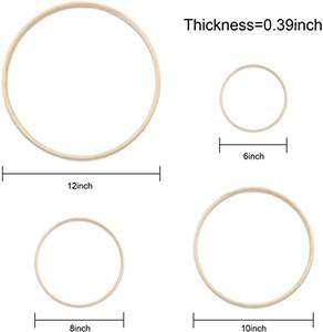 <span class=keywords><strong>Cercle</strong></span> en bois sculpté Tailai, écologique, en bambou, avec motif floral en macramé, anneau pour <span class=keywords><strong>attrape</strong></span>-rêves, décoration de mariage, couronne murale, décoration suspendue - Product Image 4