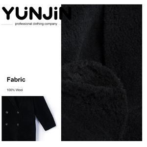 YUNJIN femmes Pure laine fourrure Double boutonnage chaud <span class=keywords><strong>noir</strong></span> manteau décontracté hiver laine ours en peluche longue <span class=keywords><strong>veste</strong></span> revers épais pardessus - Product Image 2