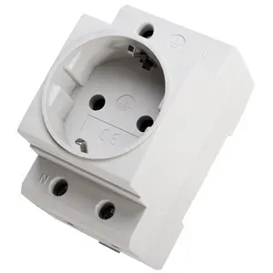 Color Customized German Schuko Din Rail Mounted 16A 250V Power Socket