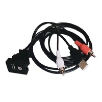 أسلاك صناعية OEM متعددة الأقطاب أحادية الصف، كبيرة الحجم، ذات ألوان مرمزة (أحمر، أسود، أبيض، أخضر)، مع أنابيب حماية سوداء.