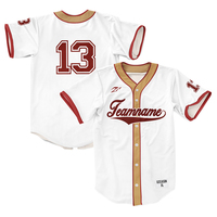 Maillot de baseball personnalisé à séchage rapide en maille, vierge pour sublimation, de haute qualité, en sergé, pour homme