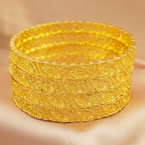 Оптовые модные браслеты <span class=keywords><strong>LYN</strong></span> BZ004 из медного сплава с позолотой 24K, имитирующей песочное золото, для женщин, невест, Дубай, Нигерия, с микроинкрустацией, Китай - Product Image 2