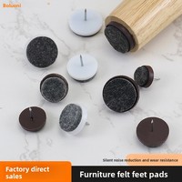 60 patins antidérapants en feutre non tissé à visser ou à clouer pour pieds de chaise, 20 mm, protections pour pieds de table