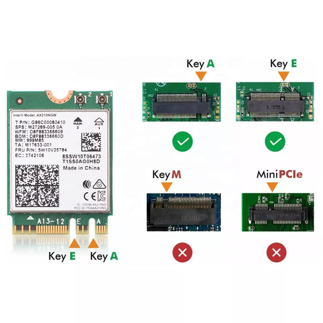 Wi Fi 6E AX210NGW M.2 2230 802.11AX Tri Band AX210NGW WiFi Card BL 5.2