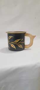 Gradient <b>Enamel</b> Coffee <b>Mug</b> Wooden Handle Metal Cup Casual Drinkware for Home Camping Gift - Product Image 3
