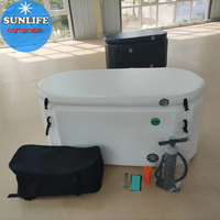 Bain de glace portable plongeant froid avec refroidisseur d'eau, plongée froide de haute qualité avec système de baignoire de refroidissement 1Hp refroidisseur de bain de glace