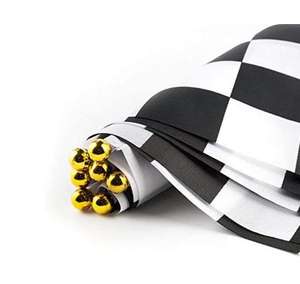 งานปาร์ตี้กีฬาตกแต่ง8X5.5นิ้วสีขาวตาหมากรุกแข่งธงโพลีเอสเตอร์ด้วยพลาสติกมือถือติดสำหรับการแข่งขันรถ - Product Image 3