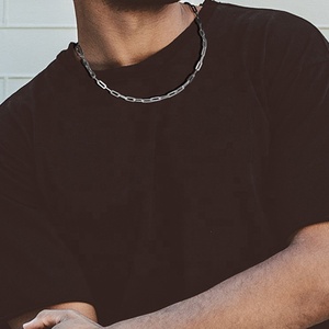 Venta al por mayor <span class=keywords><strong>italiano</strong></span> 925 plata esterlina 18K <span class=keywords><strong>14K</strong></span> chapado en <span class=keywords><strong>oro</strong></span> Paperclip enlace cadenas collar de cadena gruesa para Mujeres Hombres - Product Image 5
