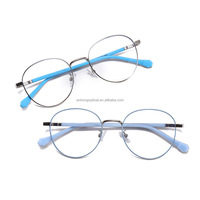 Nouvelle conception de lunettes optiques en acier inoxydable pour enfants cadre lunettes en métal pour enfants assorties à la forme du visage en diamant