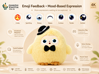 Giocattolo Interattivo AI in Peluche con Memoria a Lungo Termine, Clonazione Vocale, 50+ Lingue, Occhi LED Emozionali, WiFi, Ricaricabile