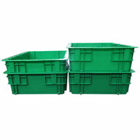 Groente Fruit Gebruik Plastic Duurzaam Nestable Stapelbaar Straight Solid Krat Opslag Dikke Muur Opslag Speelgoed Lades Bins