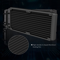 ARGB PWM Fan 240mm AIO Liquid CPU Cooler avec affichage de température en PVC Compatible Intel/AM4/AM5/2011 High-Performance RGB Water Cooling