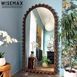 WISEMAX FURNITURE <span class=keywords><strong>Specchio</strong></span> da <span class=keywords><strong>Parete</strong></span> con Cornice in Legno dal Design Ondulato Contemporaneo e Semplice per <span class=keywords><strong>Camera</strong></span> da Letto e Appartamento - Product Image 1