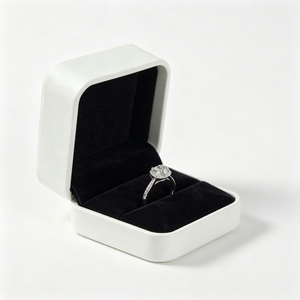 Handcrafted Leather <b>Ring</b> <b>Box</b> Wholesale Luxury Square Jewelry Packaging Gift Case Supplier for High End Jewelry Shop Branding - Product Image 5