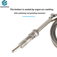 Sonde de température à baïonnette réglable avec capteur thermocouple de type K, sonde de température fixée par vis en acier inoxydable SS316 pour four industriel et système de canaux chauds