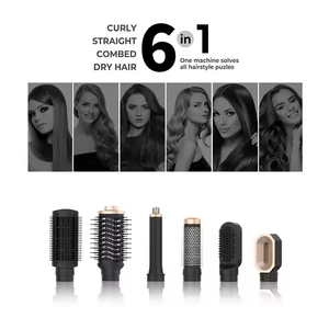 Sèche-cheveux rotatif multifonction 7 en 1 à ions négatifs, brosse à air chaud et fer à coiffer sans balais 7 en 1 - Product Image 3