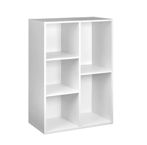 Librería de madera blanca al mejor precio de alta calidad, organizador de 5 cubos, estantes de almacenamiento, librería de madera, armario de almacenamiento de Juguetes - Product Image 1