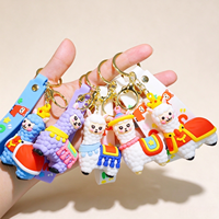 En gros, porte-clés mignons en PVC en forme d'alpaga et de mouton, pendentifs pour clés de voiture, sacs d'école et ornements
