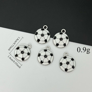 Colgantes pequeños de fútbol de esmalte, de aleación de zinc, accesorios para la fabricación de joyas DIY - Product Image 6