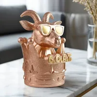 Funny Goat Trophy Award avec G.O.A.T. Couronne-Farces de bureau, Noël, Cadeaux d'éléphant blanc-Décoration de bureau en résine pour collègues