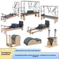 Ensemble de Reformer Pilates Commercial pour Salle de Sport, Grand Lit de Pilates et Cadillac, Cinq Pièces Ajustables pour la Santé du Corps, Idéal pour les Studios de Yoga