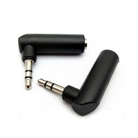 Cantell 90 degrés en forme de L 3 pôles 3.5mm mâle à 3.5mm adaptateur d'extension femelle nickelage