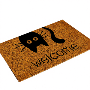 Tapis de porte moderne en PVC imprimé sur mesure, motif patte de chat 3D en relief, avec support antidérapant, pour usage extérieur et bureau, tapis de bienvenue touffeté pour entrée. - Product Image 4