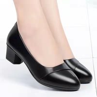 Chaussures plates pour femmes S305 en cuir PU à bout épais, nouvelles chaussures professionnelles pour filles, chaussures décontractées de bureau, grandes tailles