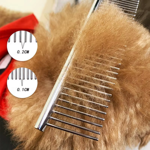 Peine para Mascotas NiBao de Acero Inoxidable con Dientes de Diferentes Espacios para Eliminar el Pelo Muerto y las Pulgas en Perros y Gatos - Product Image 2