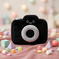 Peluche personnalisée OEM en forme d'appareil photo de dessin animé, mascotte mignonne en forme d'appareil photo, poupée en peluche avec logo personnalisé, décoration festive, cadeau en peluche doux