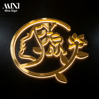 Lettres en acier inoxydable rétroéclairées personnalisées, enseigne en métal acrylique, signalétique lumineuse LED, enseignes murales pour salon de coiffure