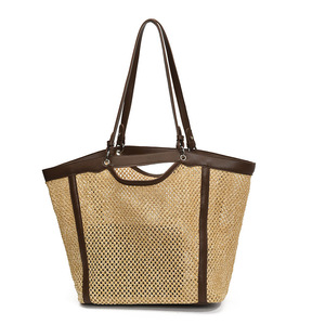 Borsa da <span class=keywords><strong>donna</strong></span> di lusso elegante di buona qualità borsa da 2 pz/set di paglia borsa da viaggio estiva a tracolla da spiaggia con custodia cosmetica - Product Image 2
