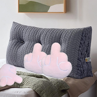 Coussin décoratif en forme de doigt d'honneur, en peluche douce et amusante, pour canapé, chambre, salon et comme cadeau farfelu