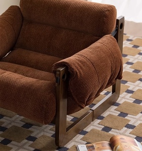 Poltrona Relax Verde Moderna per Soggiorno di Villa, Camera da Letto d'Hotel, con Struttura in Legno e Tessuto Rinfrescante - Product Image 3