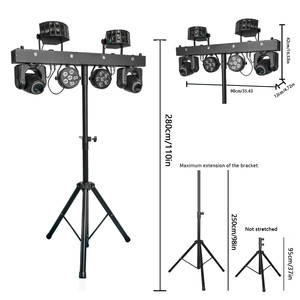 Barra DJ Professionale Portatile con Teste Mobili 2x30W e Fari LED Par 6x5W RGBW 4in1 con Stativo per Illuminazione Scenica - Product Image 5