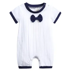 Pasgeboren baby kleding 100% katoen overalls romper jumpsuit voor baby jongens en meisjes met boog