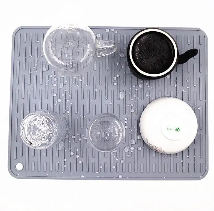 Kitchen drain pad Table top Dishwasher Sink silica gel drying pad Folding large plate silica gel pad