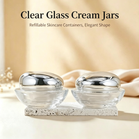 Pots en verre pour crème de 80 g, contenants cosmétiques de luxe avec couvercle plaqué argent