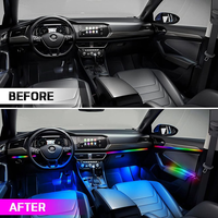 3 Zones 18 LED Lumière Magique de Voiture Symphonique Ambiance Intérieure Dynamique Arc-en-Ciel Bande Acrylique pour Atmosphère de Voiture
