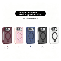 Coque de protection intégrale anti-rayures et anti-taches avec support magnétique plat pour véhicule, compatible avec iPhone Duo