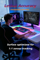 Alfombrilla de Escritorio RGB Ecosystem |   Diseñado para la configuración RGB completa |   Alfombrilla Ambiental de Superficie Completa que Sincroniza PC, Teclado, Ratón y Monitor