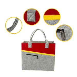 Borsa Tote in Feltro Leggera e Portatile con Logo Personalizzato, Ecologica e Riutilizzabile, per Shopping, Regalo per Donne e Bambini 30x35x15cm - Product Image 4