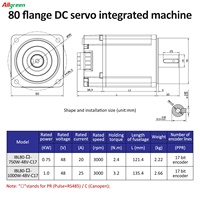 Motor Servo Integrado de Alto Torque de 48V 750W, 2.39Nm 3000rpm, Controlador Compacto Compatible con Múltiples Protocolos para Máquinas CNC