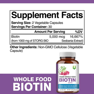 อาหารเสริมไบโอตินแบบขายส่งสำหรับผม ผิว เล็บที่แข็งแรง ช่วยเสริมสร้างพลังงานเซลล์และระบบเผาผลาญ ด้วยสารสกัดจากเซสบาเนีย - Product Image 2