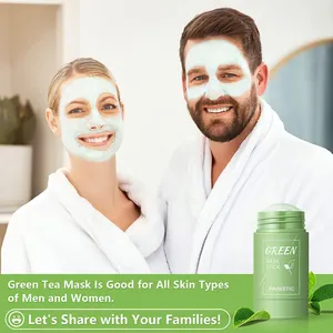 Best Selling Natural Plant Deep Cleaning Tender Hydrating Anti-Acne Eggplant Green Tea Solid Mask Beauty Products For Women