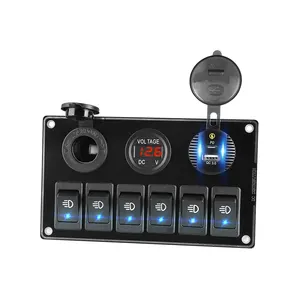 Oem Car Charger Type C Marine Rocker Switches 24V Boat Switch Board 36W Marine Switch Panel